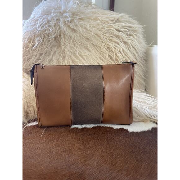 Vintage Christian Dior Brown Leather & Suede Clutch Bag - Authentic Dior 3604N main image 7